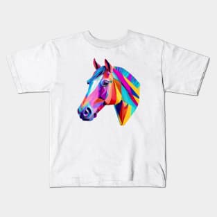 Horse Head in Colorful Colors Kids T-Shirt